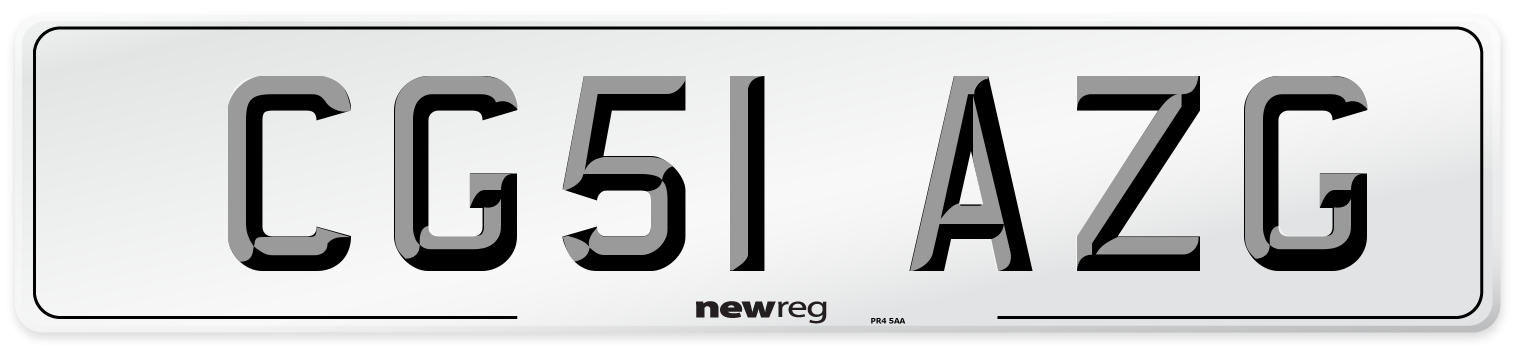 CG51 AZG Number Plate from New Reg